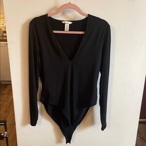 Elegant Black V-Neck Bodysuit
